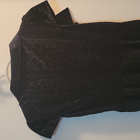 Black Velvet Flocked Tea Dress - Picture 4 of 7